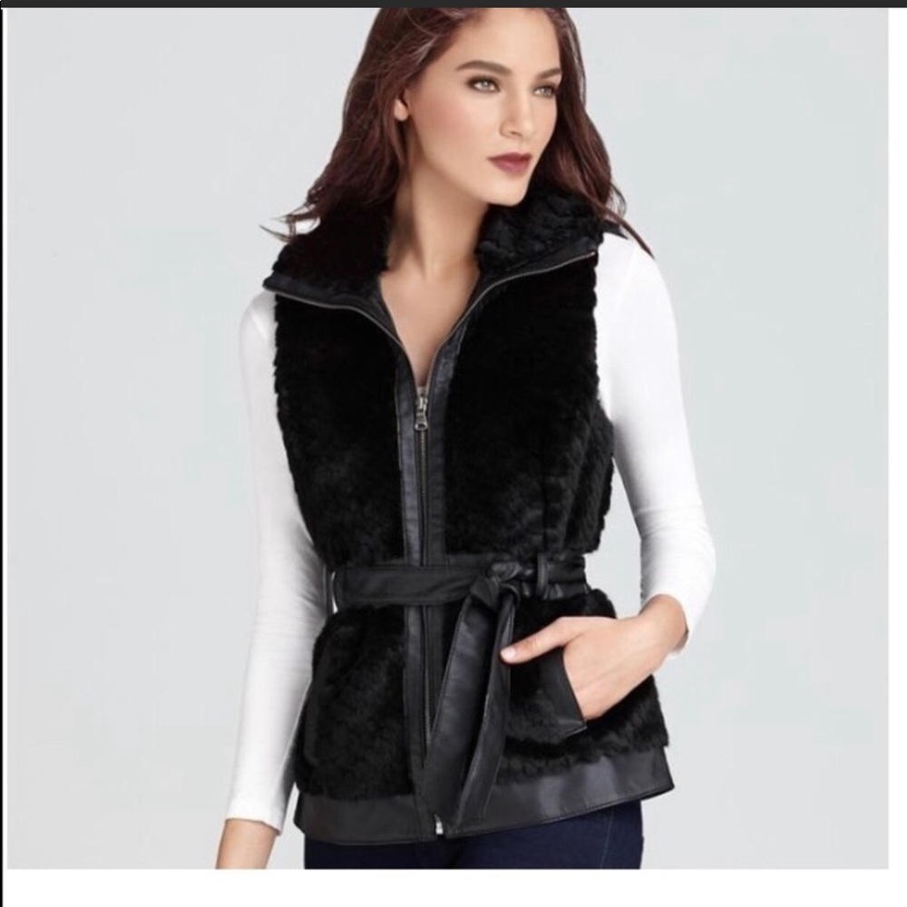 GUESS EMMANUELLE FAUX-FUR VEST